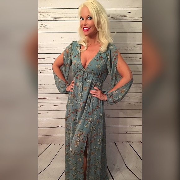 Stunning Jade Fully lined maxi dress! LAST 2 SALE! - Picture 2 of 3