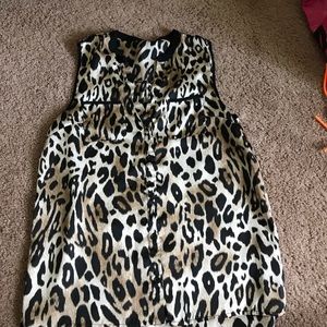 Cheetah print button down shirt