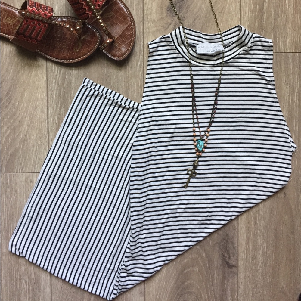 American Threads - Stripe Mock Neck Body-con