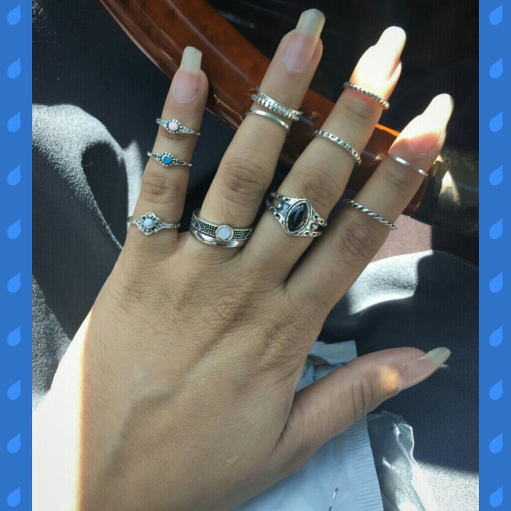 Boho Chic 12pc Midi Ring Set~NEW - Picture 3 of 6