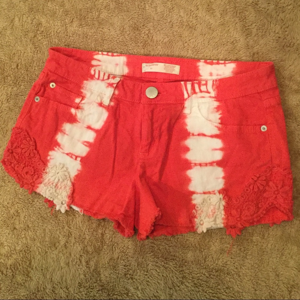 Red and white shorts