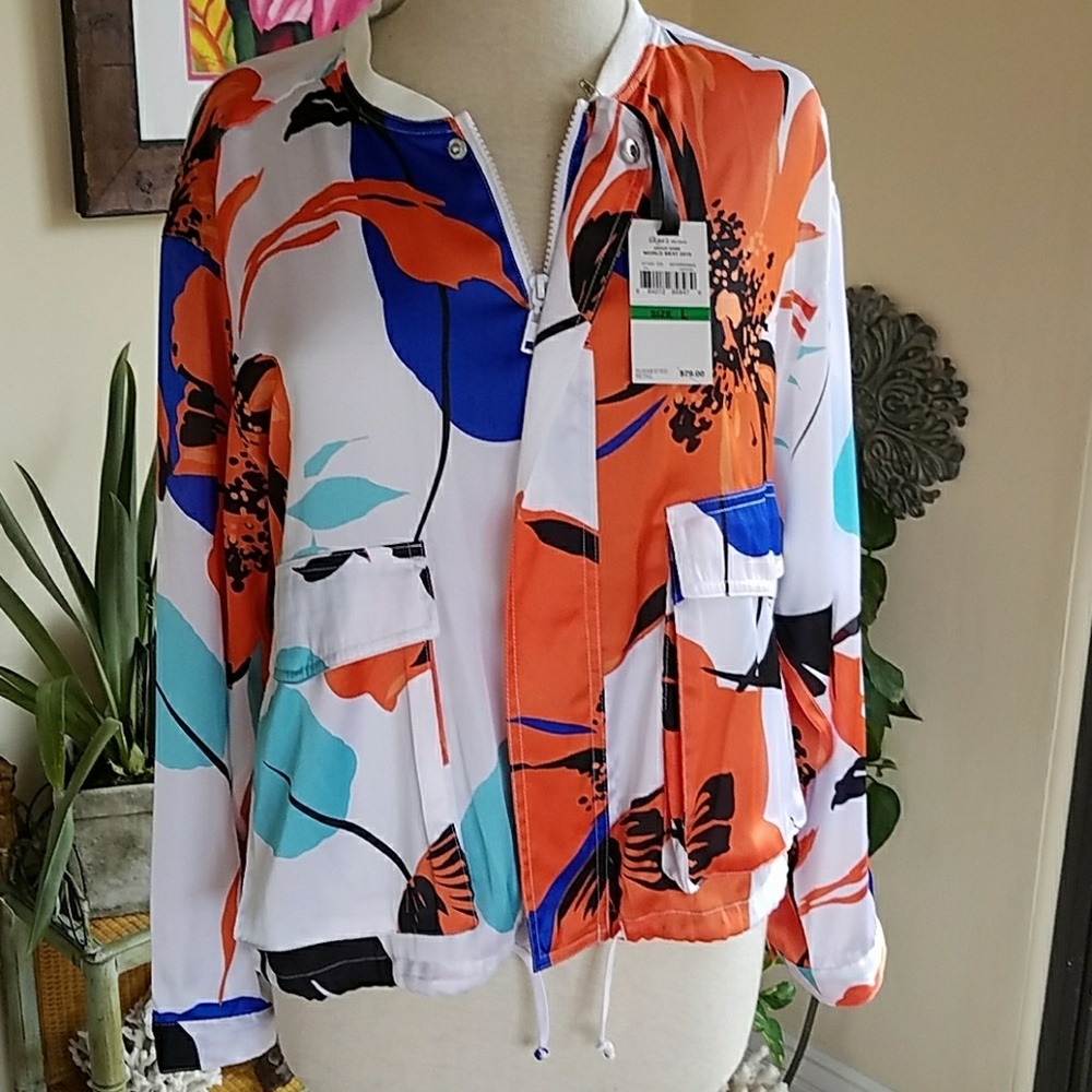 Colorful Silk JACKET (NWT) - Misses Large