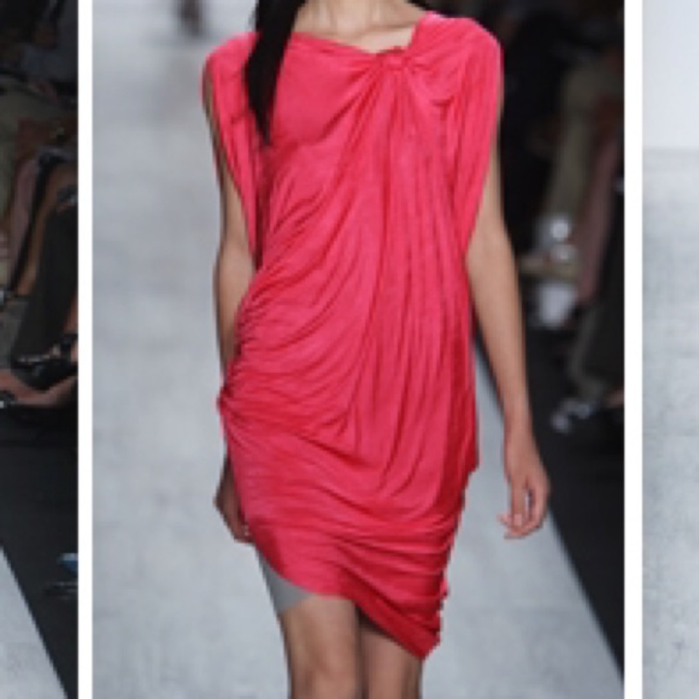 BCBG Runway Hot Pink Knotted Dress