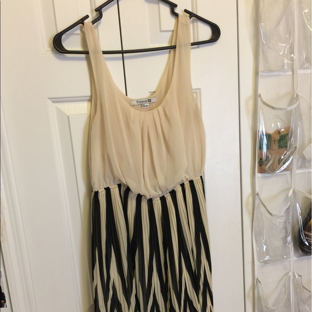 Cream and stripped dress