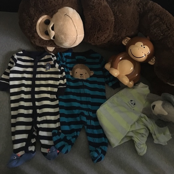 Other - 💙💙Sweet Bundle of 3 Carter's 🐶🐵Sleepers 0-3mos