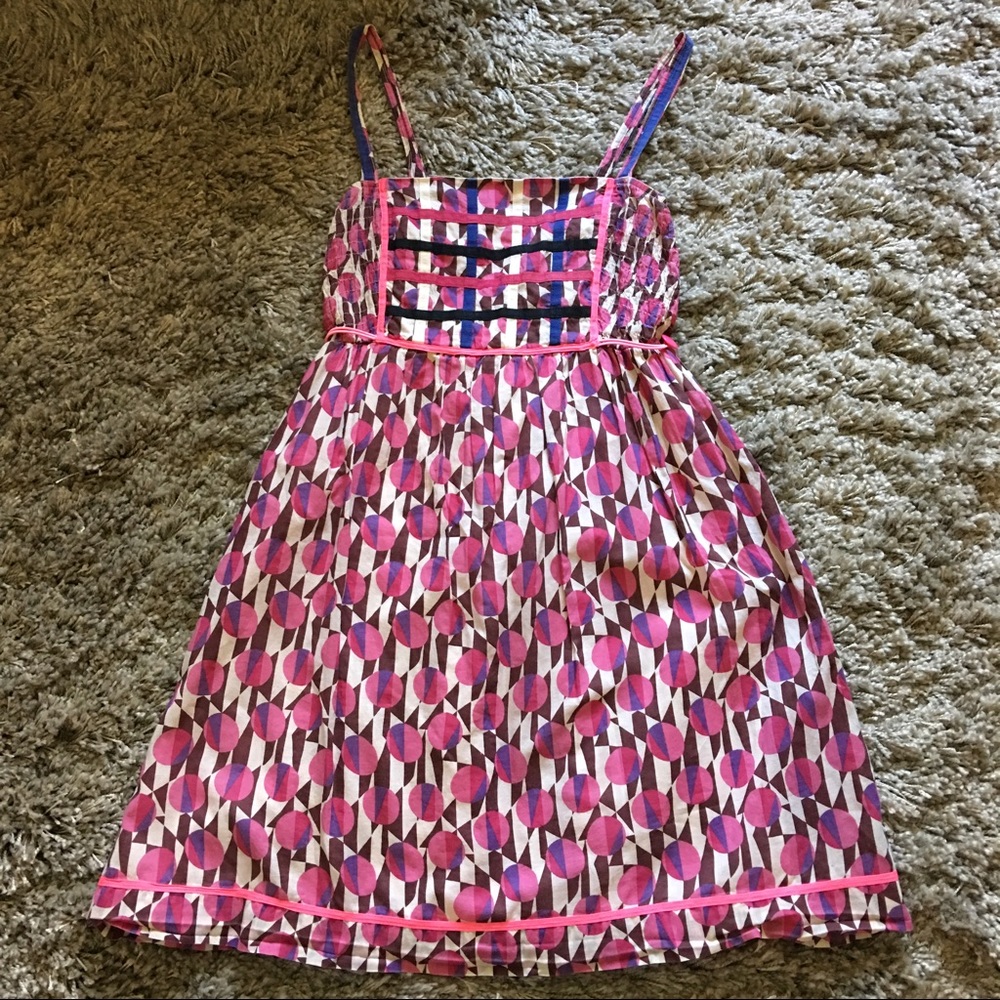 Free People pink dot dress with empire waist