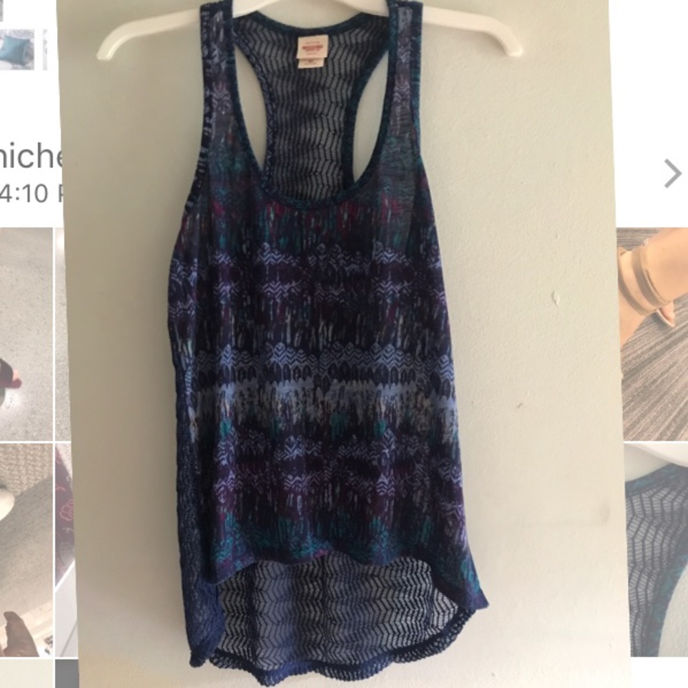 XS Blue patterned tank top