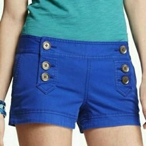 Express Royal Blue Button Front Sailor Shorts