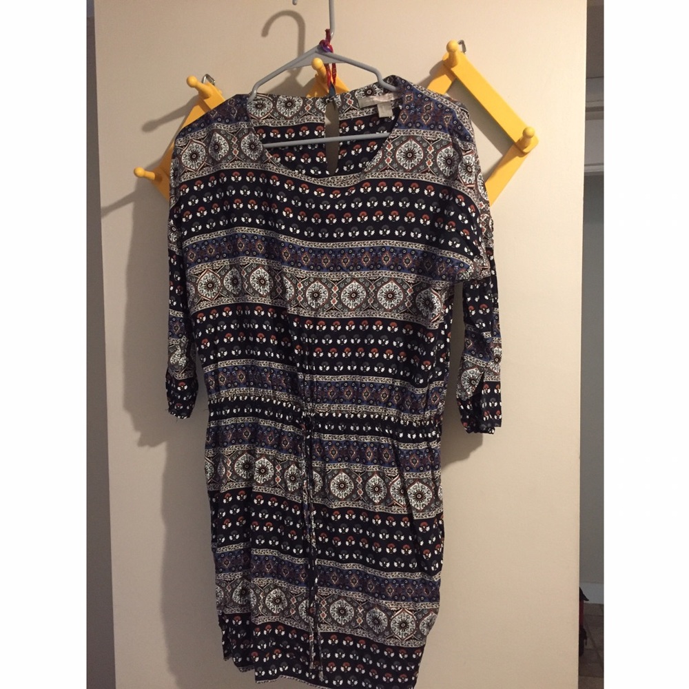 Blue print mini dress