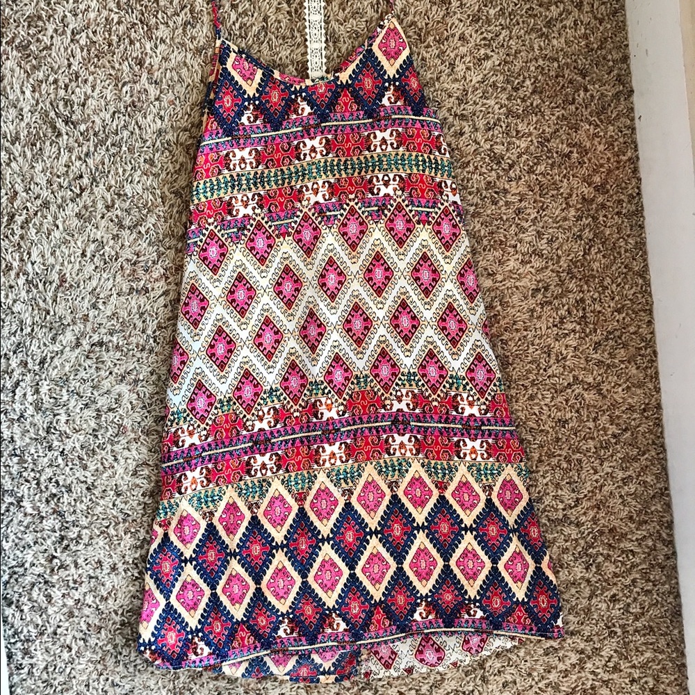 Colorful summer spaghetti strap dress