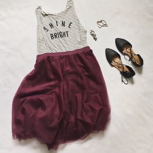 SOLD Charlotte Russe Plum & White Tulle Skirt