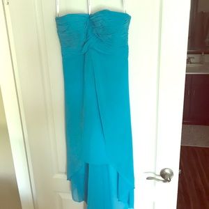 High/low Strapless Bridesmaid Dress