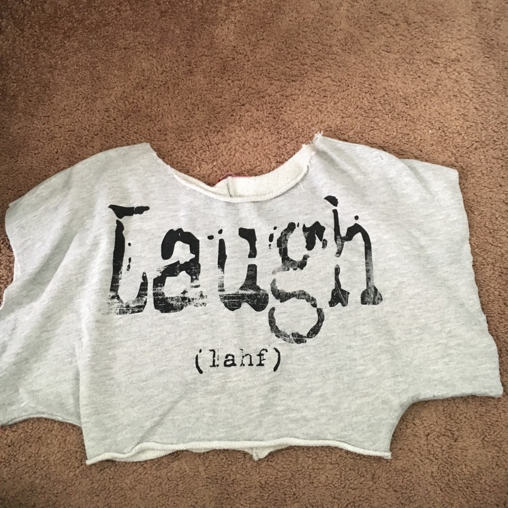 LAUGH gray crop top