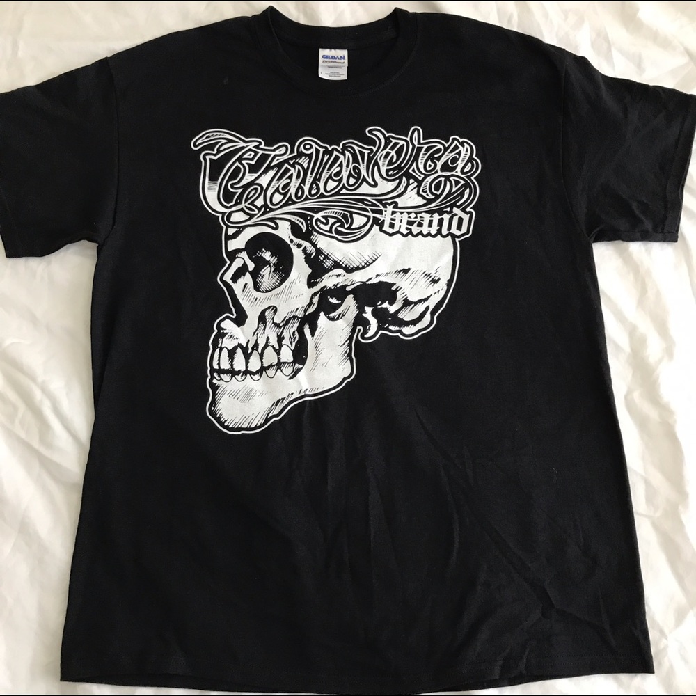 Hipster Punk Goth Skater black skull tee