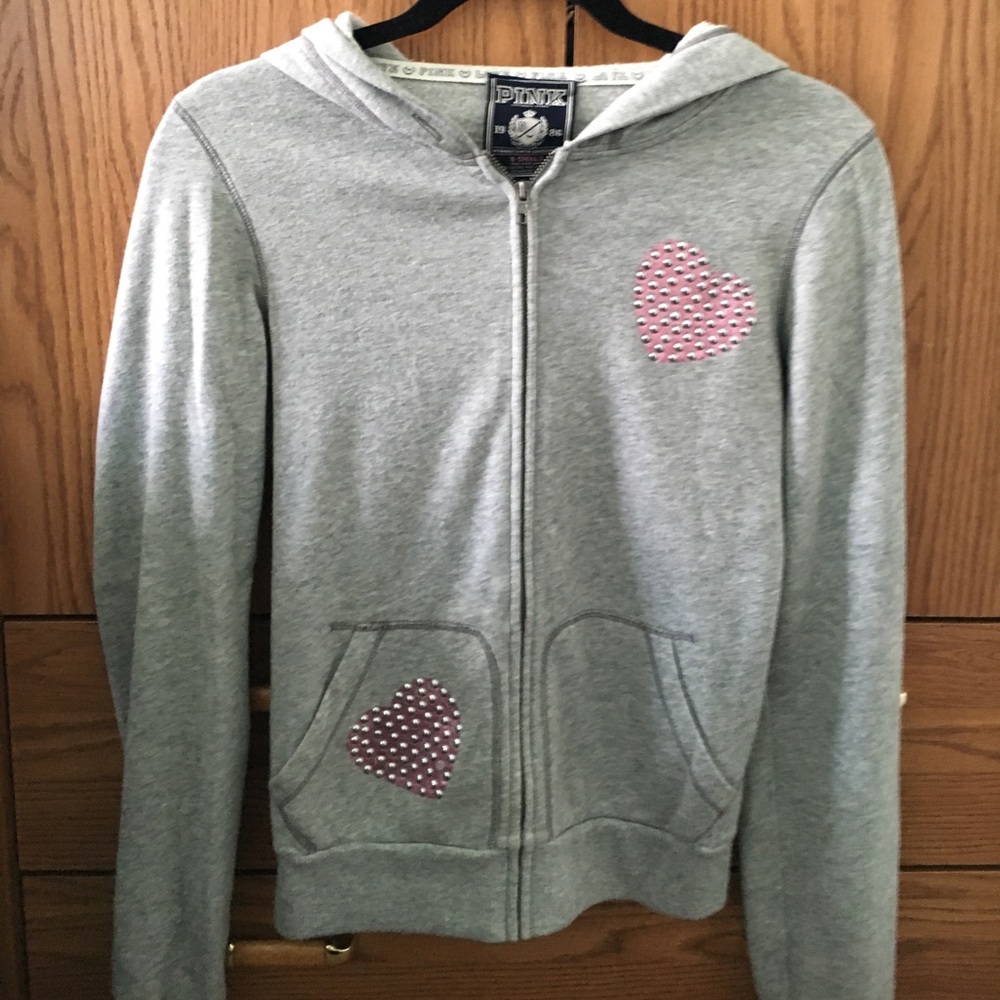 PINK gray zip up