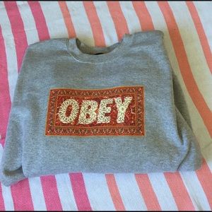 OBEY mosaic crew neck