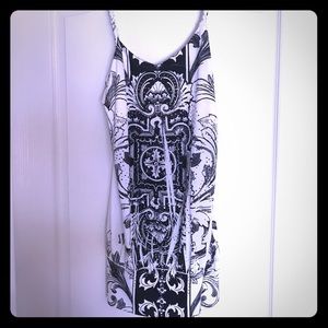 Black/White Stretch Mini Dress