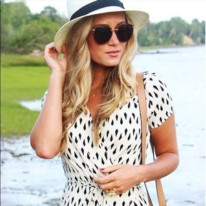 Black and creamy white maxi wrap dress