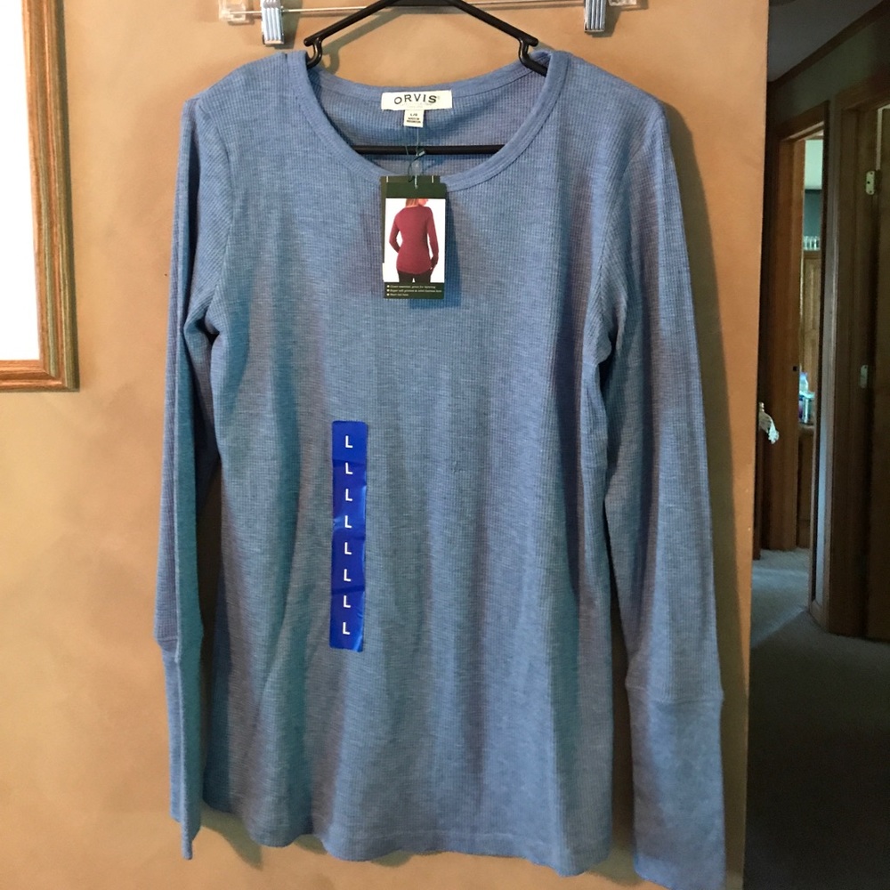 Thermal long sleeve woman's pull over top