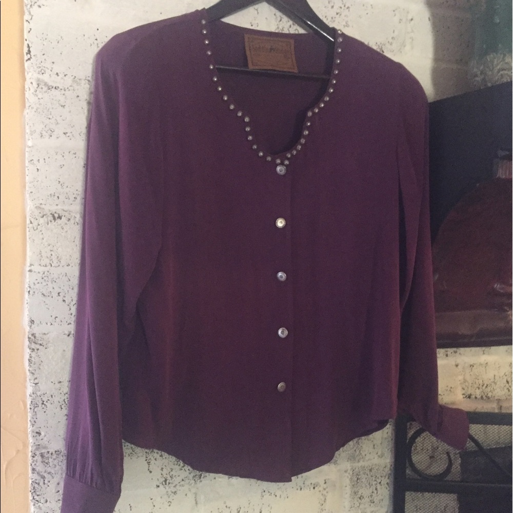 Saddleridge Vintage Collection Eggplant Blouse