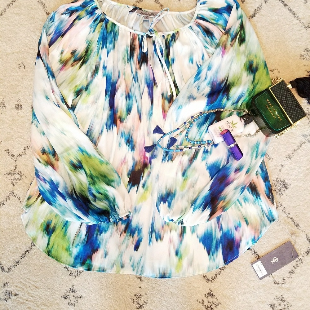 Jennifer Lopez bright colored  blouse