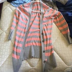 Pink and gray cardigan