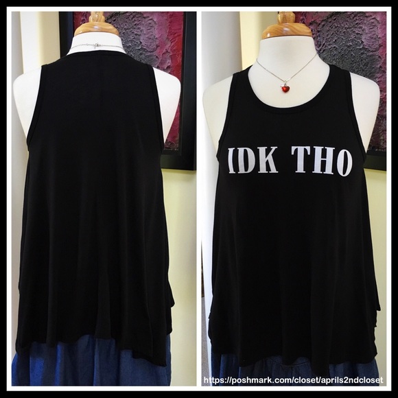 ❤️SOLD❤️TEN SIXTY SHERMAN ‘IDK THO' TUNIC TANK - Picture 3 of 6