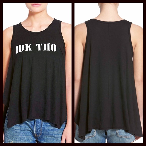 ❤️SOLD❤️TEN SIXTY SHERMAN ‘IDK THO' TUNIC TANK - Picture 5 of 6