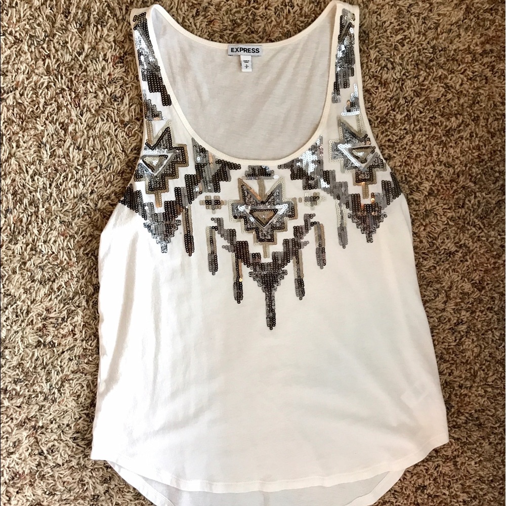 Express sequin tank top