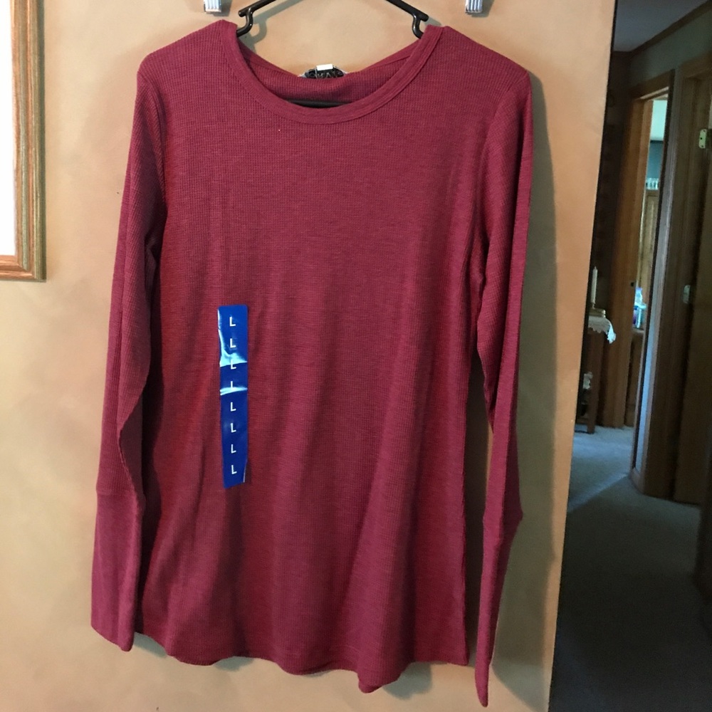 Orvis long sleeve printed waffle tee size large