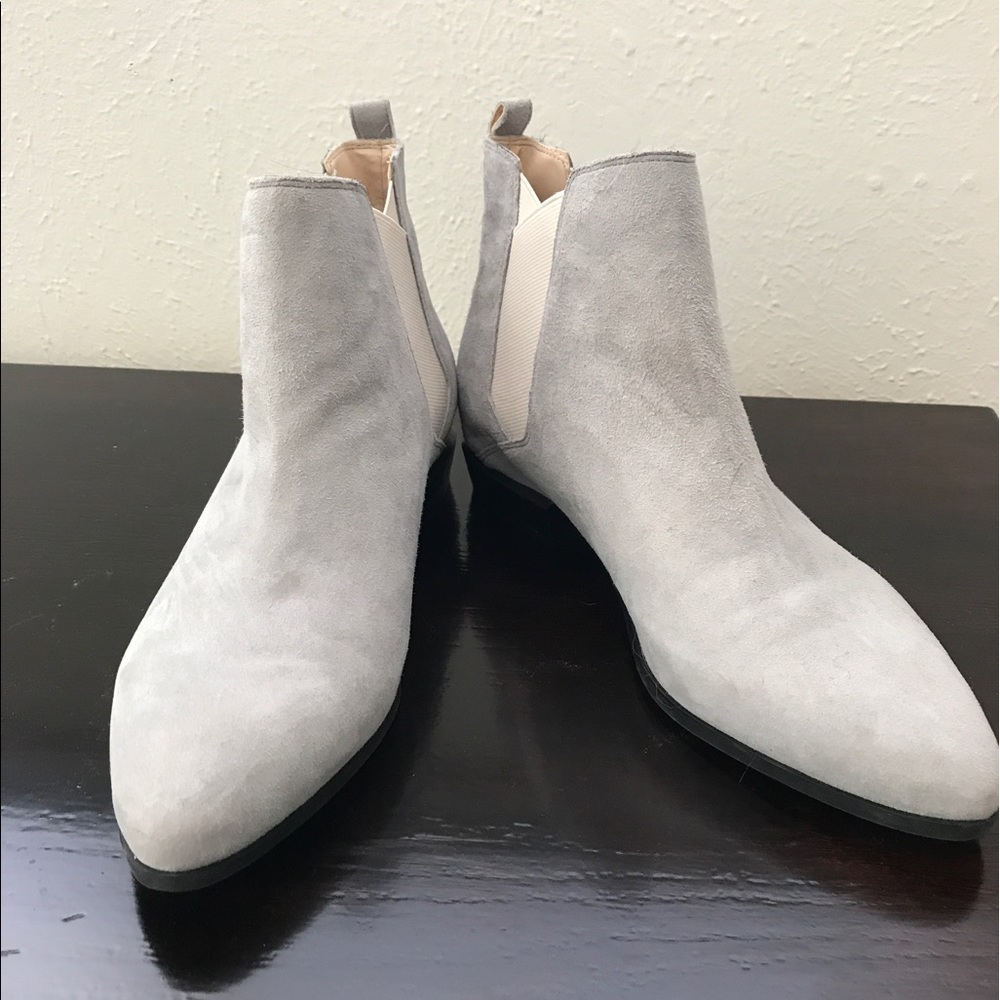 Suede booties.