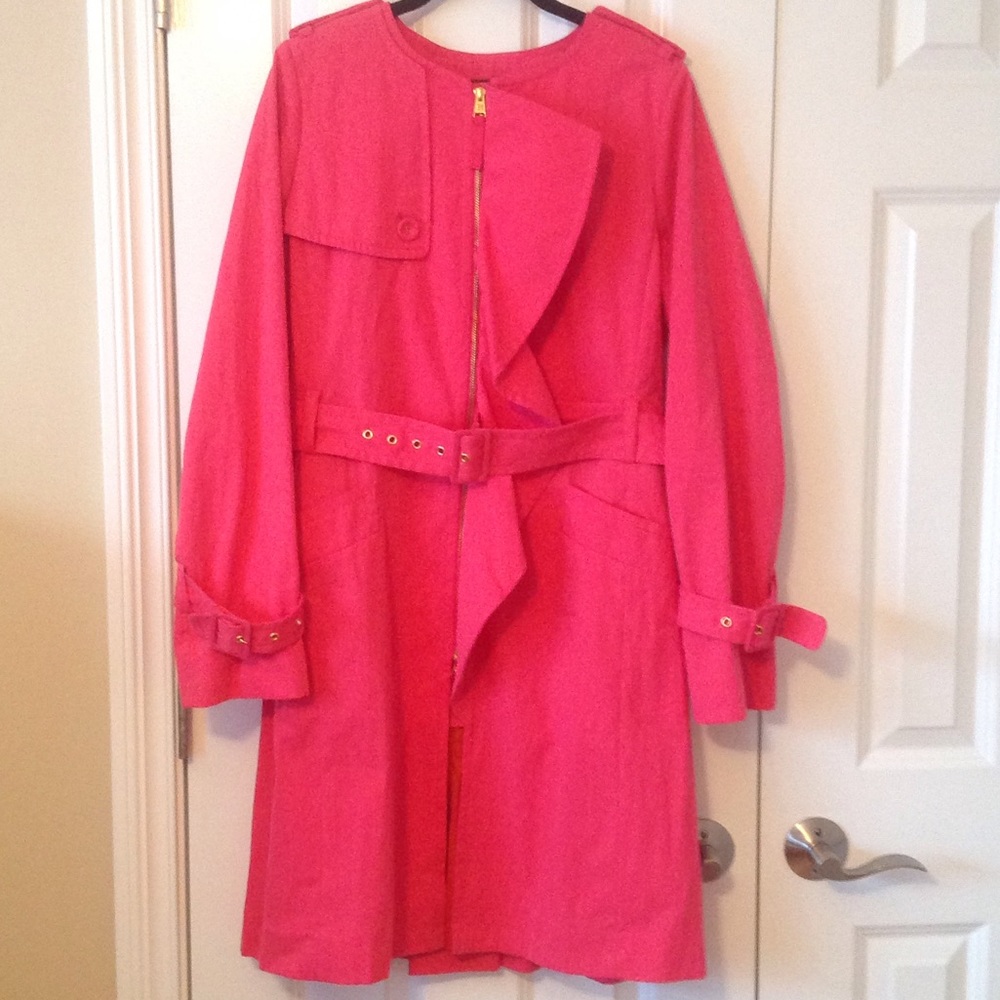 Trendy BCBG Fuschia Trench