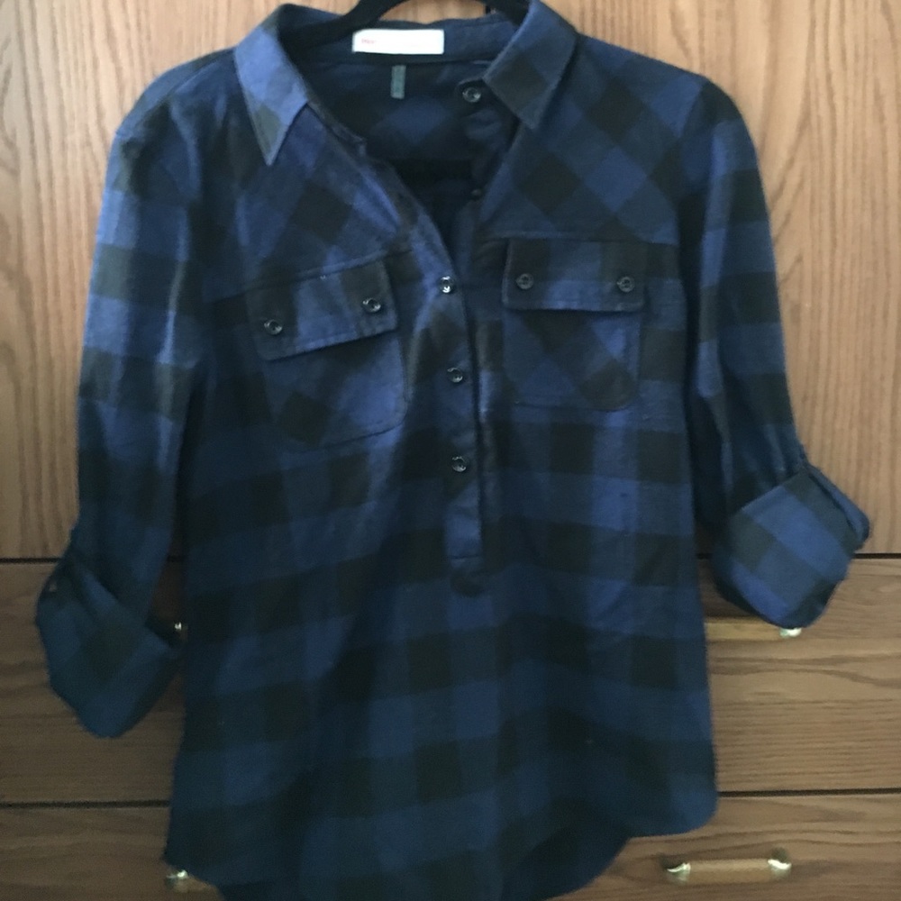 Dark blue & black flannel
