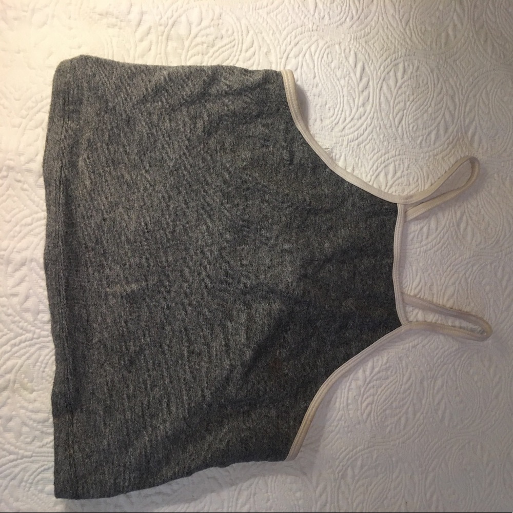 Strappy back grey crop top
