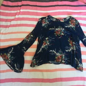 Blue floral long sleeve