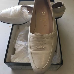 White genuine Chanel shoes