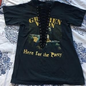 Vintage lace up tee