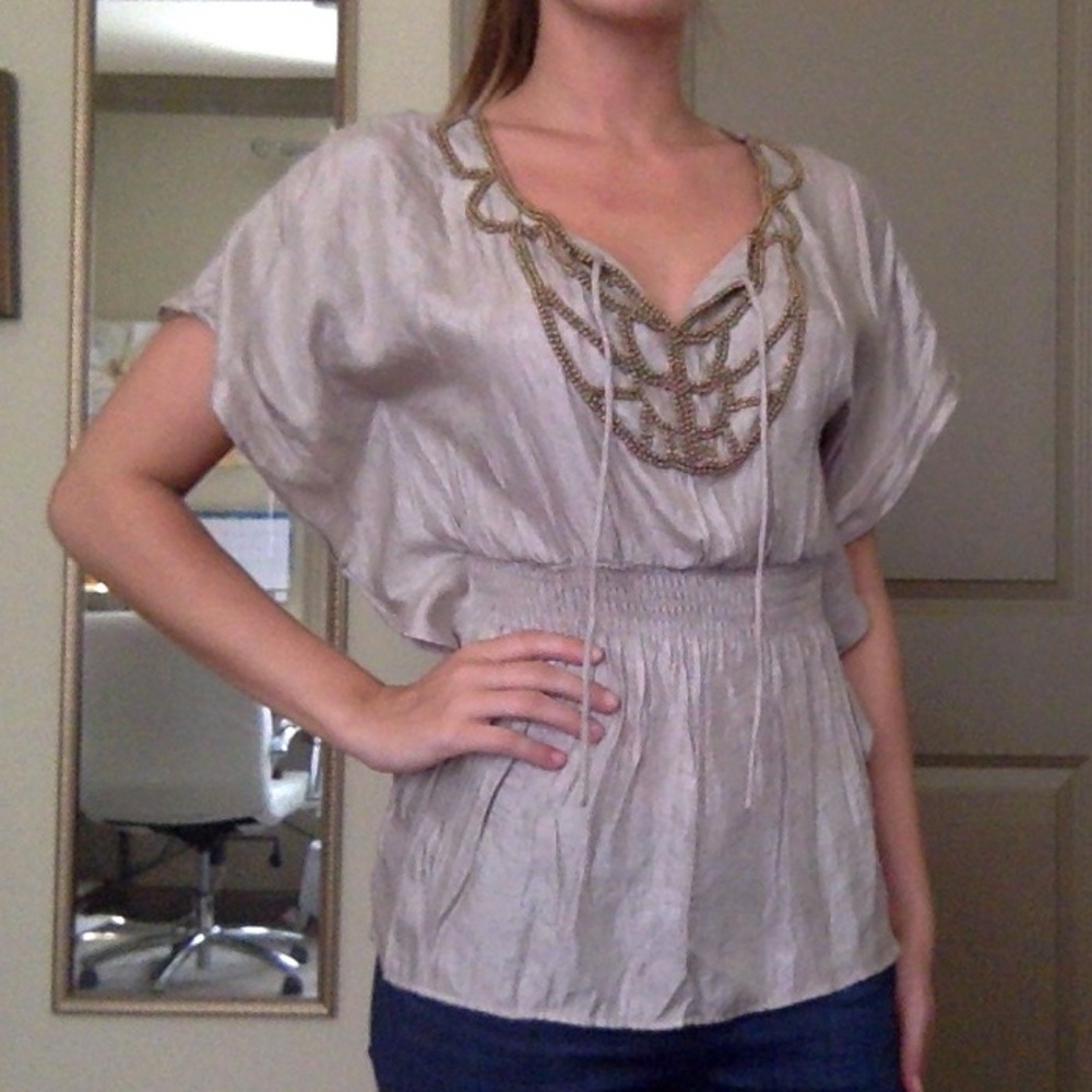 Silver and Gold Beaded Top