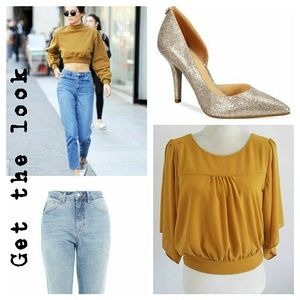 Forever 21 Mustard Yellow Crop Blouse