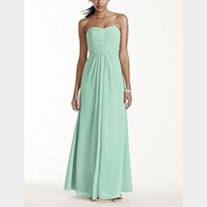 David's Bridal mint chiffon dress f15555
