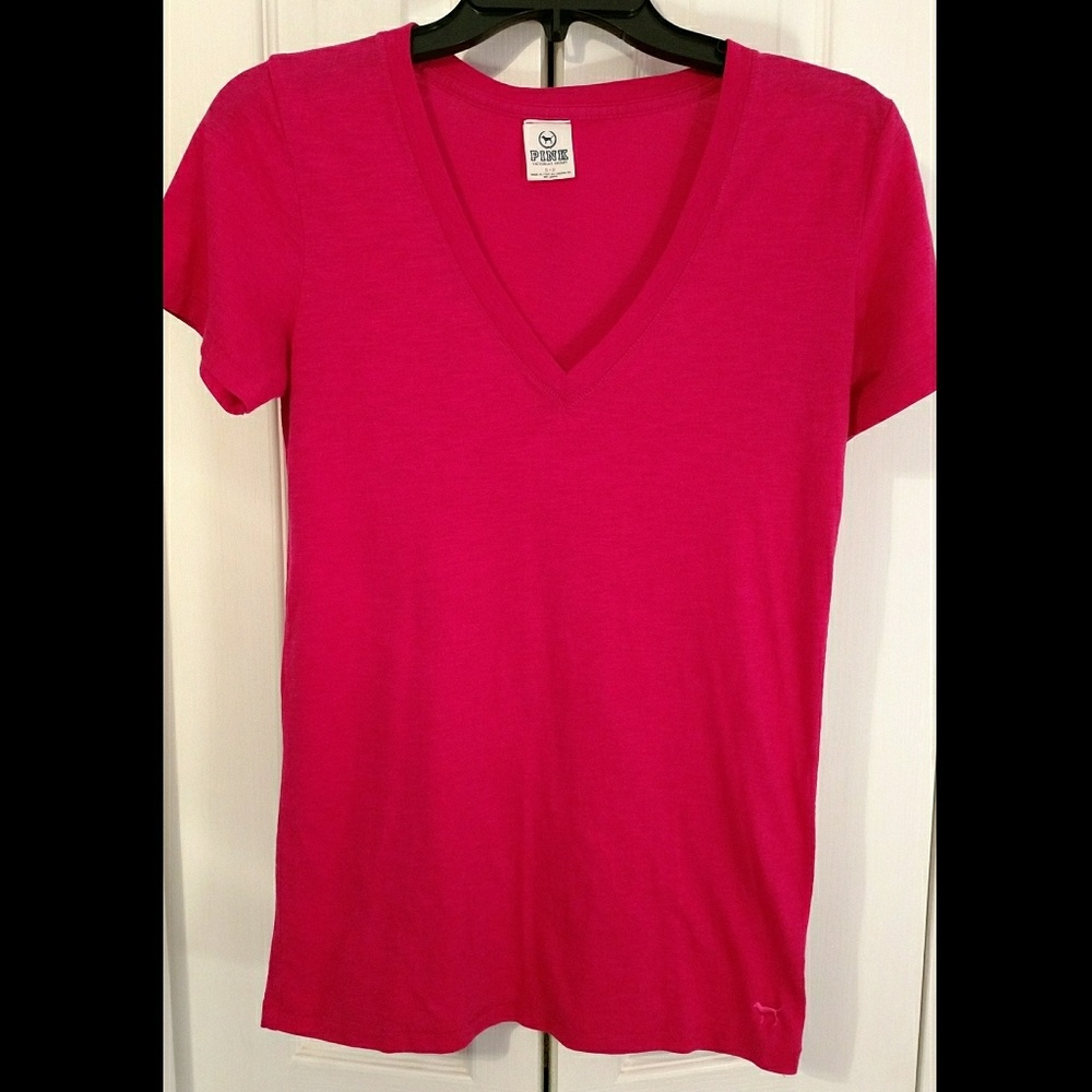 Fuschia V-Neck T-Shirt