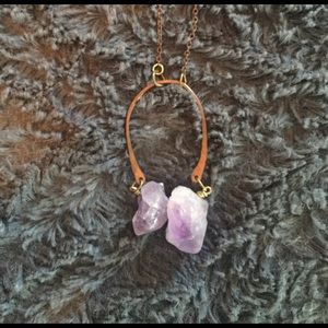 Purple stone statement necklace