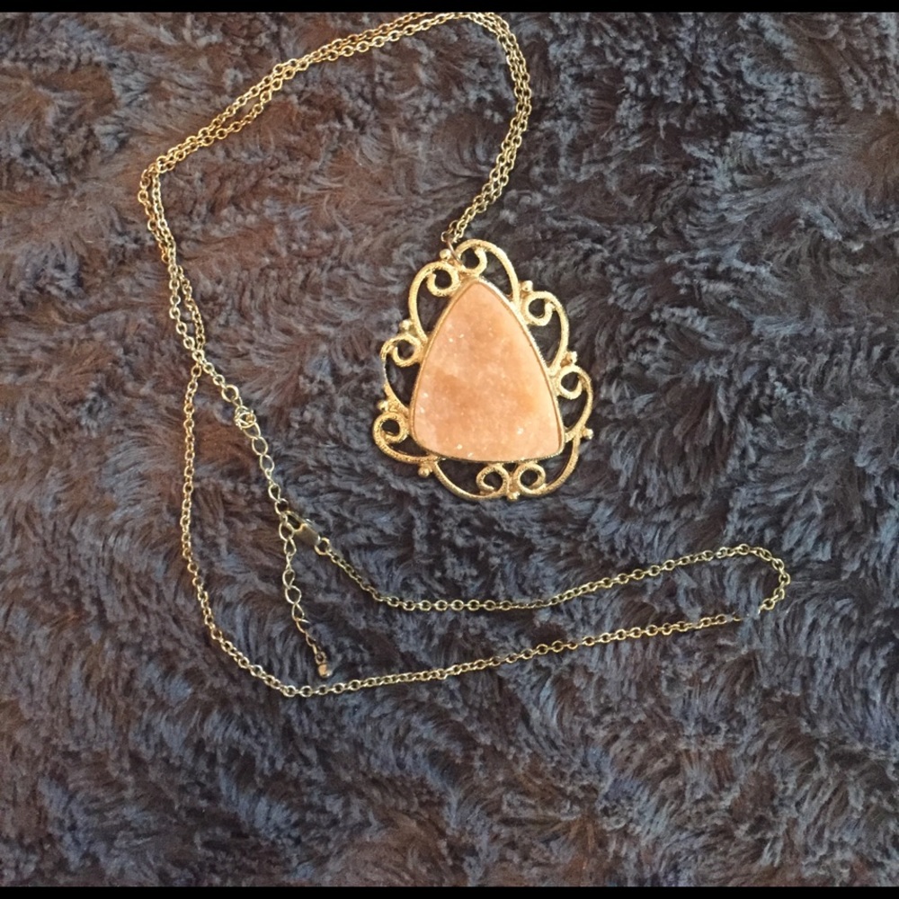 Long stone statement necklace
