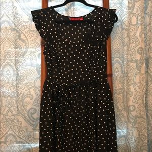 Adorable Black dress with white polka dots