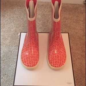 Coach rain boots size 8