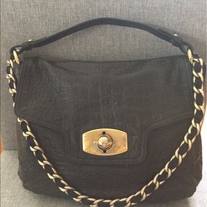 Furla black leather bag