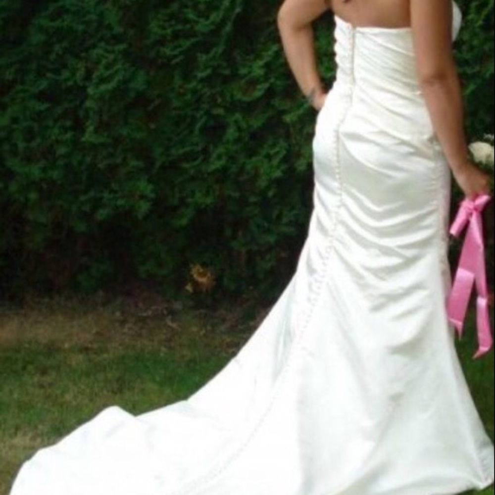 Cream Satin Wedding Gown