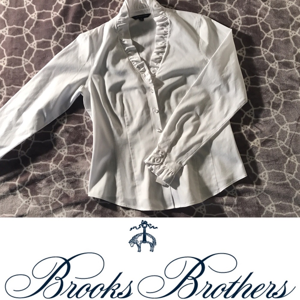 Brooks Brothers White 100% Cotton Oxford Size 10
