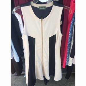 Cream and black dress