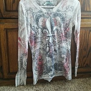 Long sleeve  shirt. It is see throw though